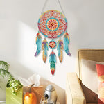 Autumn Lotus Mandala Dreamcatcher 2D Flat Hanging Diamond Painting Kits