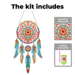 Autumn Lotus Mandala Dreamcatcher 2D Flat Hanging Diamond Painting Kits