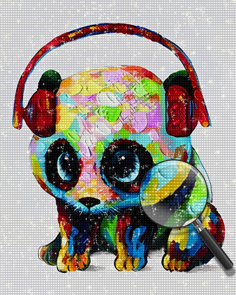 Baby Panda Wearing Headphones Diamond Painting