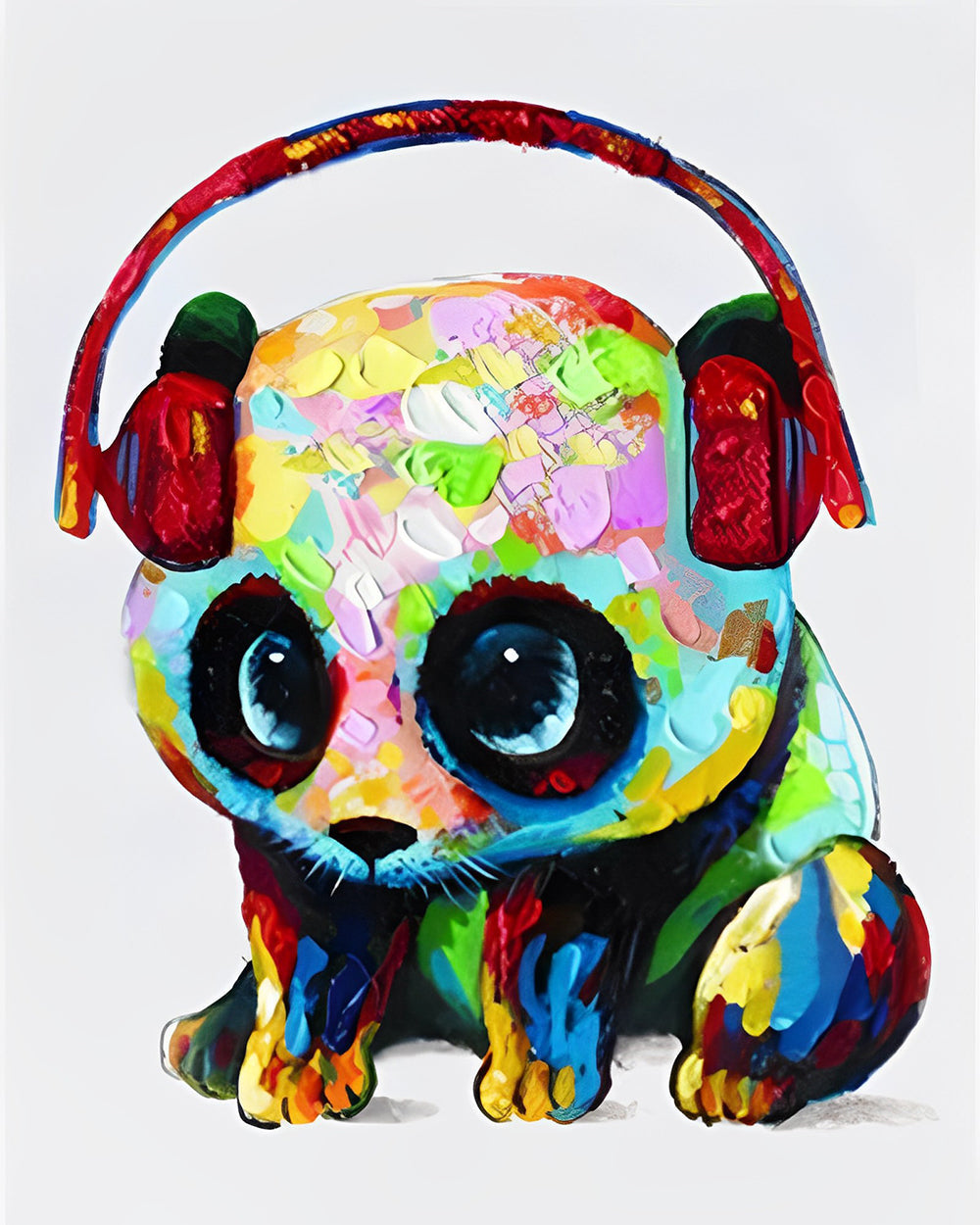 Baby Panda Wearing Headphones Diamond Painting