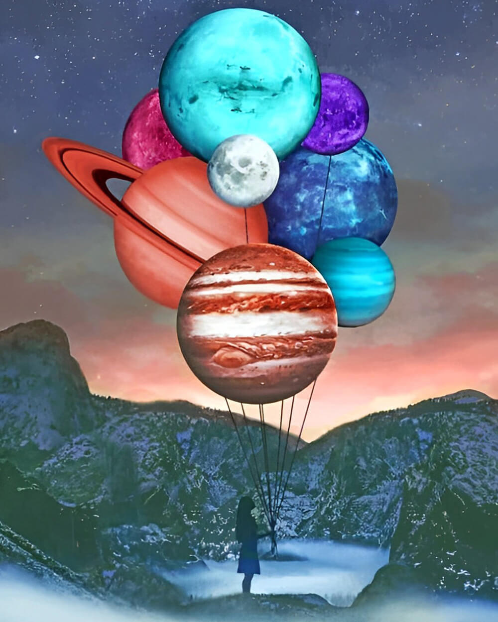 Balloons made of Planets Diamond Painting