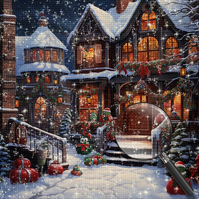 Beautiful and Cozy Christmas Villa Diamond Painting