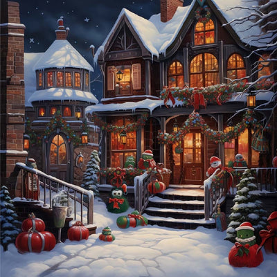 Beautiful and Cozy Christmas Villa Diamond Painting