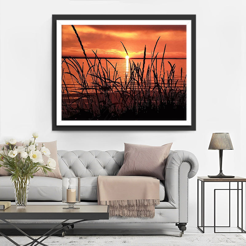 Beautiful Orange Sunset Diamond Painting