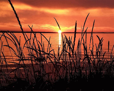 Beautiful Orange Sunset Diamond Painting