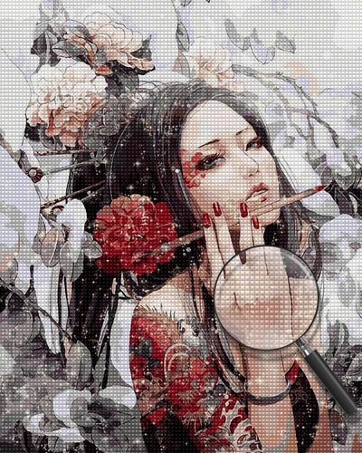 Beautiful Oriental Woman Diamond Painting