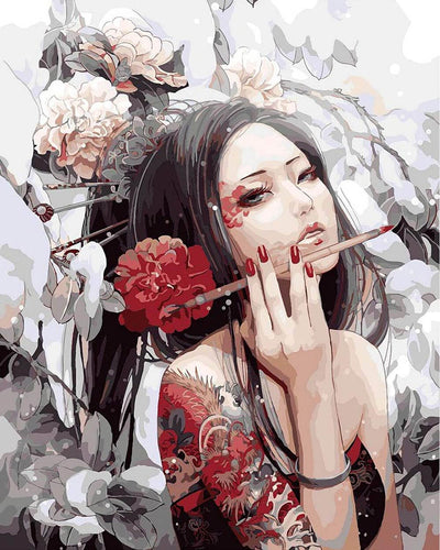 Beautiful Oriental Woman Diamond Painting