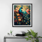 Beautiful Peacock and Peony Flowers Diamond Painting