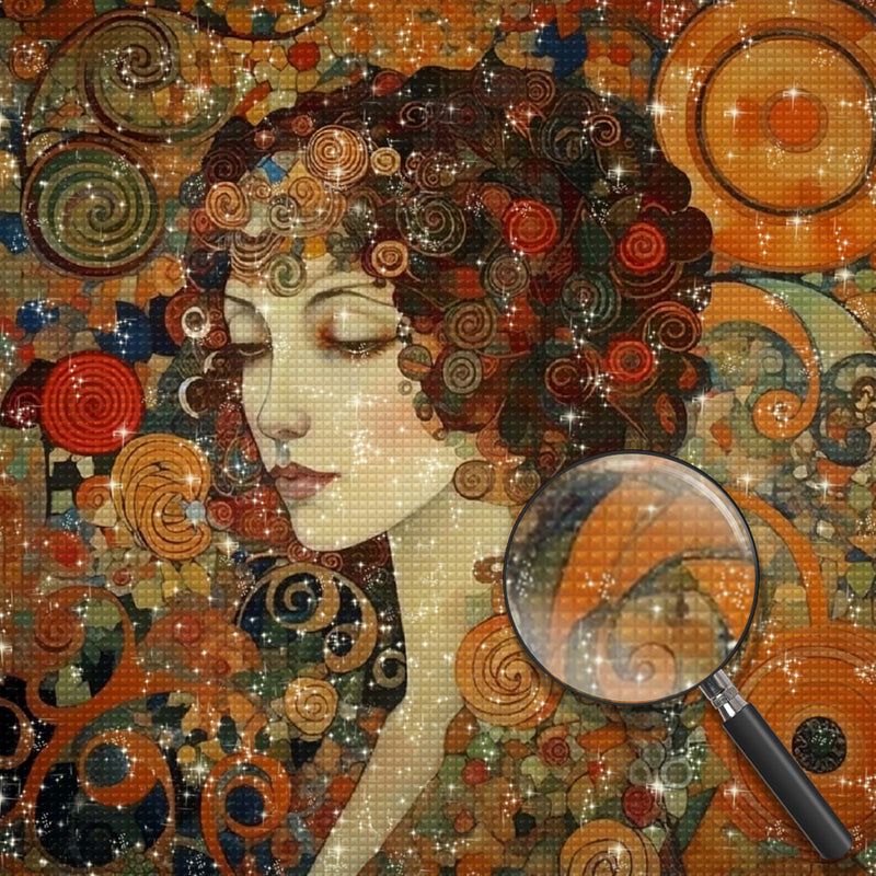 Beautiful Woman and Abstract Pattern Diamond Painting
