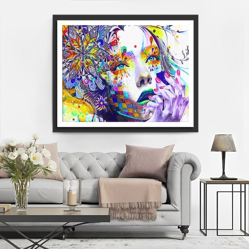 Beautiful Woman in Abstract Style Diamond Painting