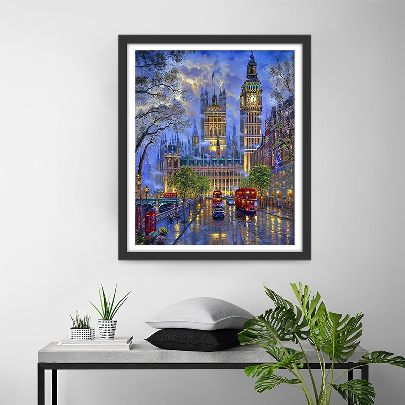 Big Ben in London in the Rain Diamond Painting