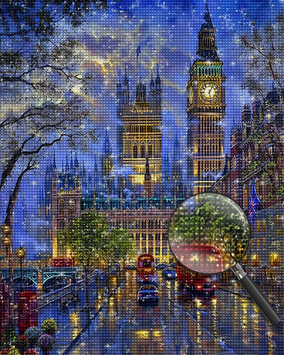Big Ben in London in the Rain Diamond Painting