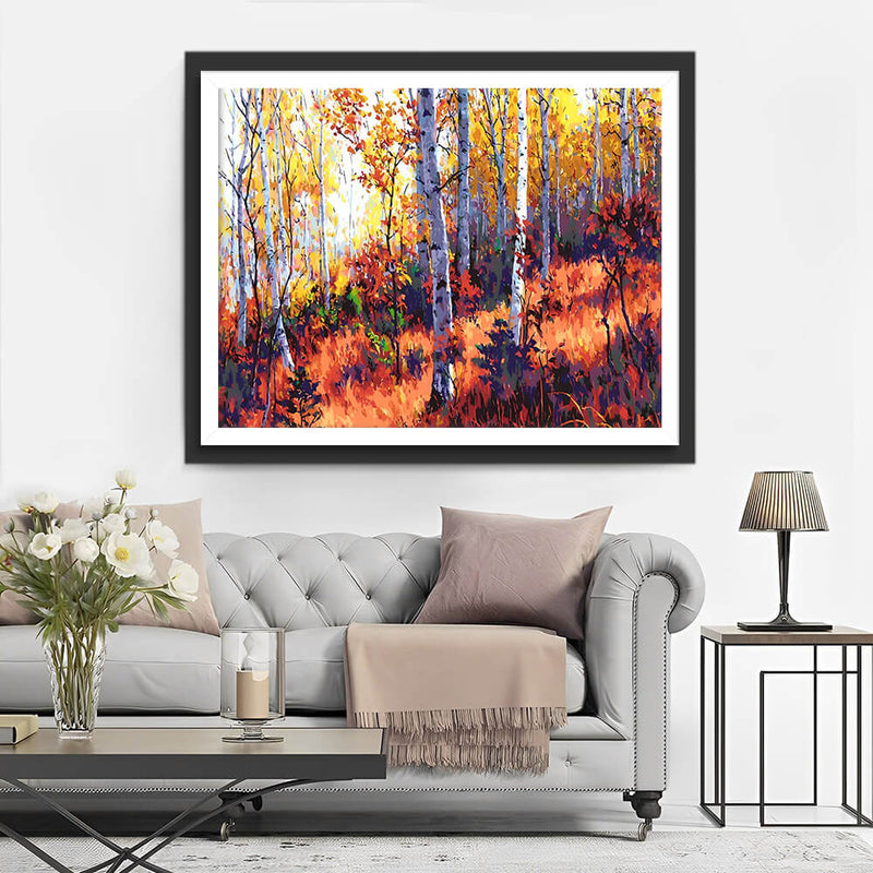 Birch in Autumn Diamond Painting