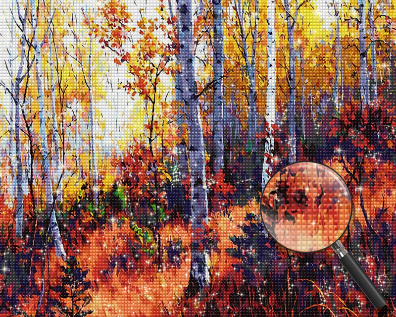 Birch in Autumn Diamond Painting