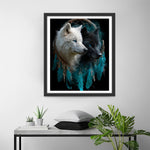 Black and White Wolf Dreamcatcher Diamond Painting
