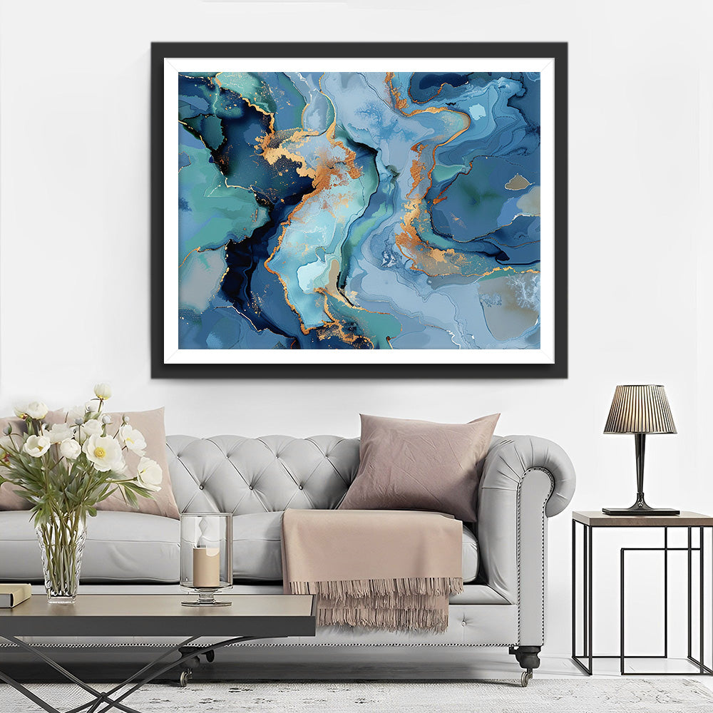 Blue Abstract Pattern Diamond Painting