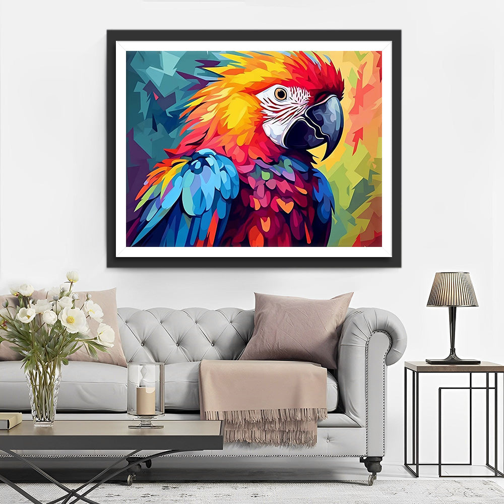 Blue and Orange Parrot Diamond Painting