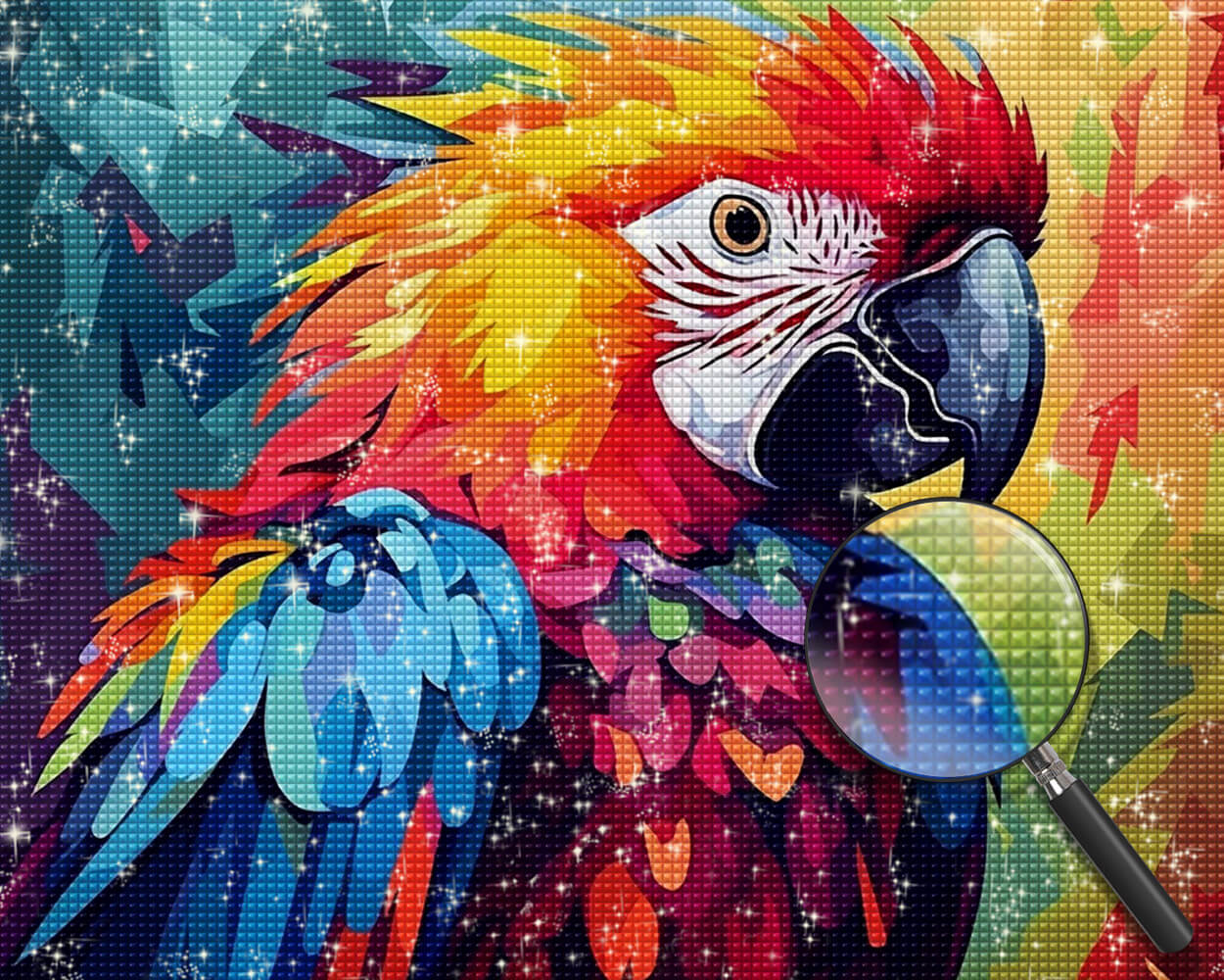 Blue and Orange Parrot Diamond Painting