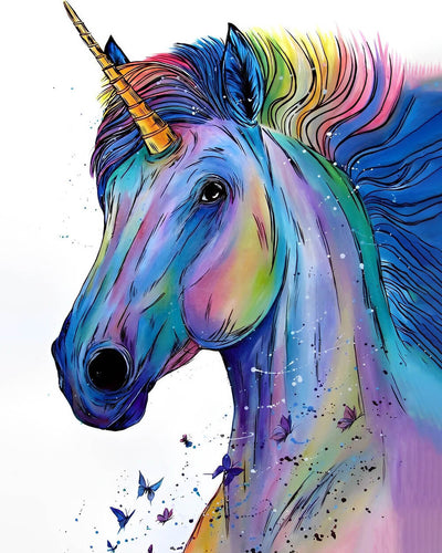 Blue and Purple Unicorn Diamond Painting