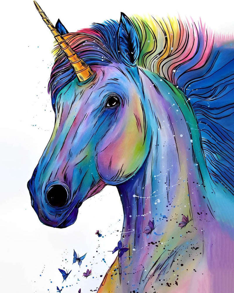 Blue and Purple Unicorn Diamond Painting