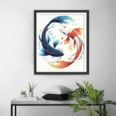 Blue and Red Fish Diamond Painting