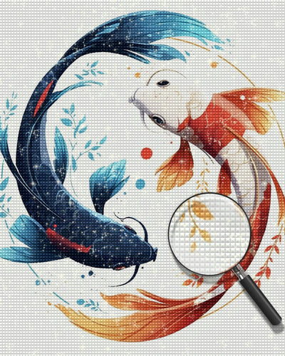 Blue and Red Fish Diamond Painting
