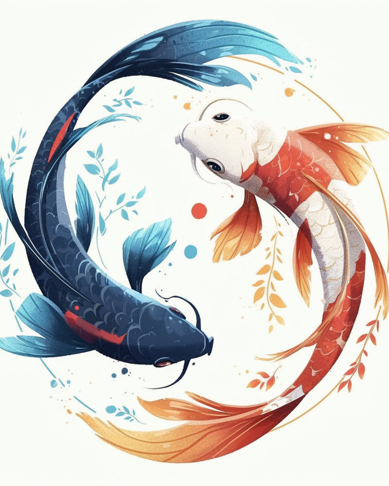 Blue and Red Fish Diamond Painting