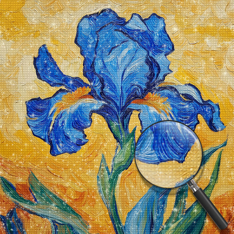 Blue Iris Flower Diamond Painting