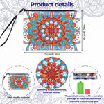 Blue-Orange Lotus Mandala Diamond Painting Wrist Bag 