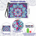 Blue-Purple Lotus Mandala Diamond Painting Wrist Bag