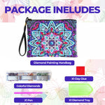 Blue-Purple Lotus Mandala Diamond Painting Wrist Bag