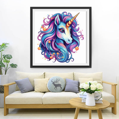 Blue Purple Unicorn Diamond Painting