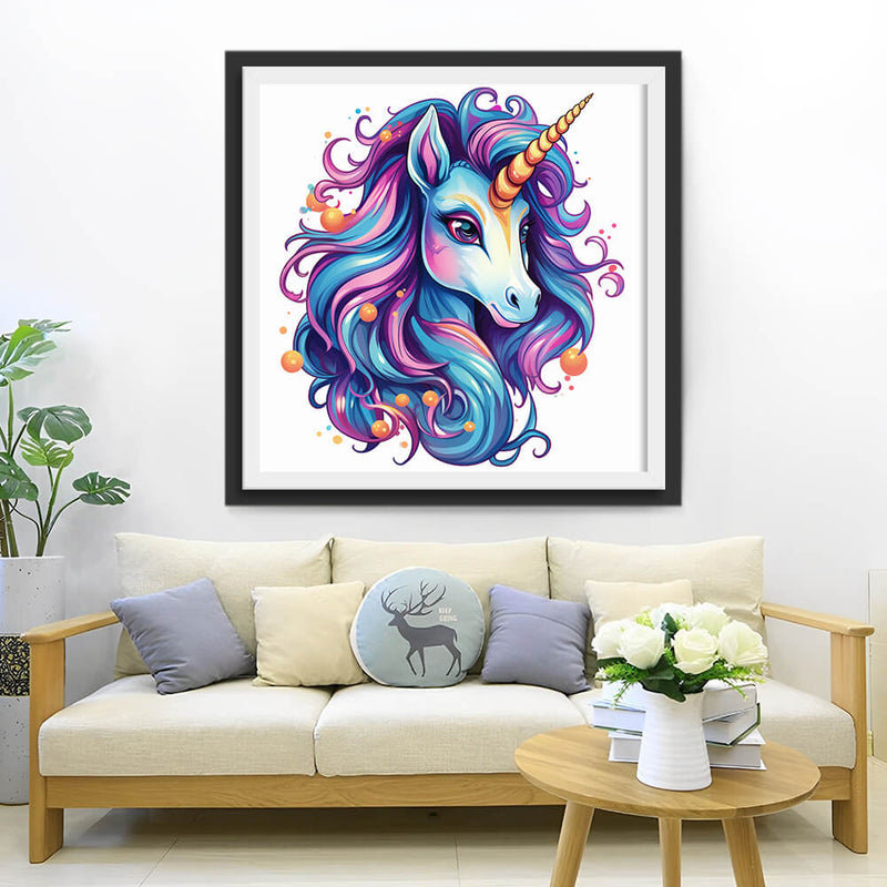 Blue Purple Unicorn Diamond Painting