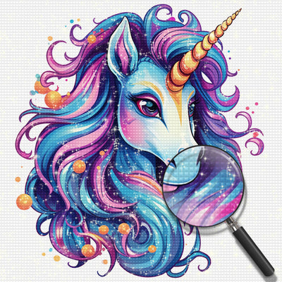 Blue Purple Unicorn Diamond Painting
