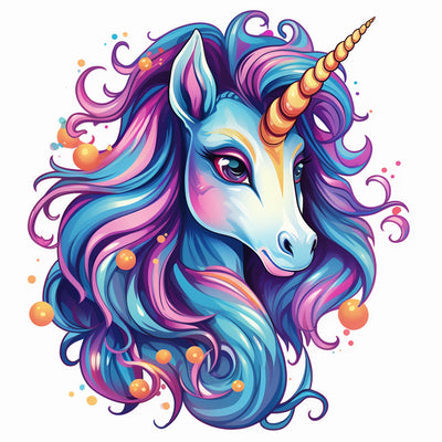 Blue Purple Unicorn Diamond Painting