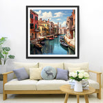Boats on the River in Venice Diamond Painting