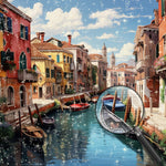 Boats on the River in Venice Diamond Painting