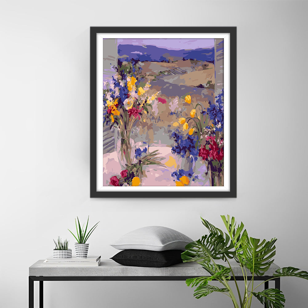 Bouquet of Yellow Tulips and Red Roses Diamond Painting