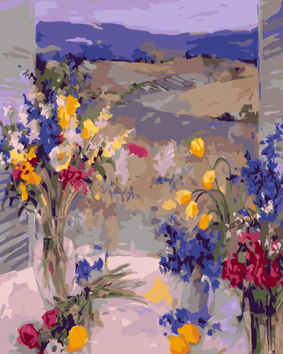 Bouquet of Yellow Tulips and Red Roses Diamond Painting