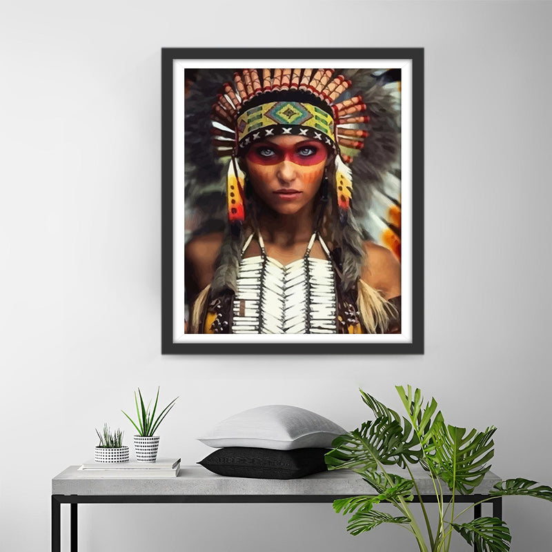 Brave Tribal Beauty Diamond Painting