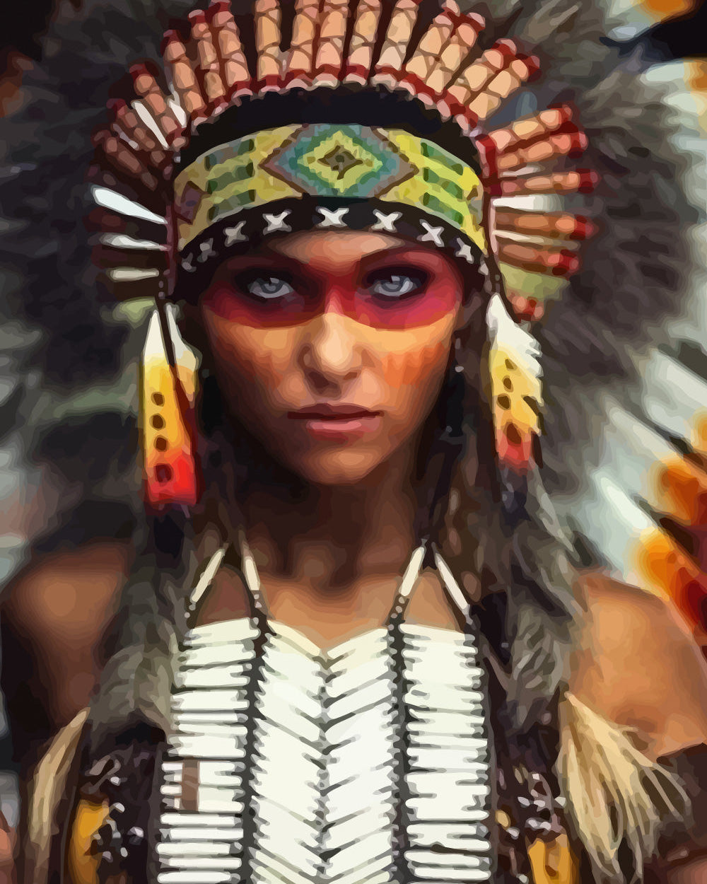 Brave Tribal Beauty Diamond Painting