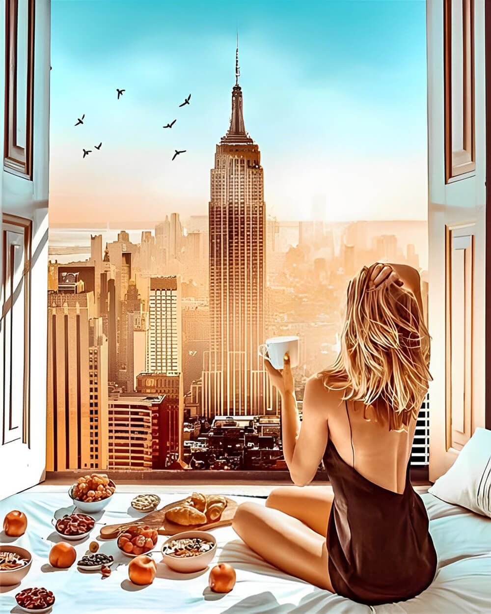 Breakfast for City Women Diamond Painting