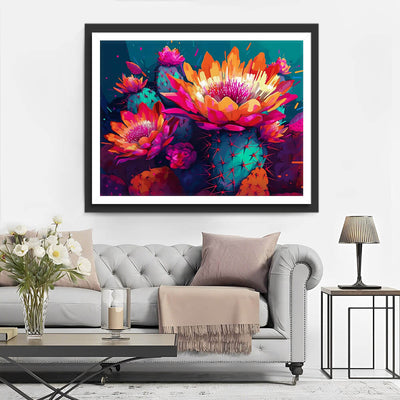 Bright Cactus Flowers Diamond Painting