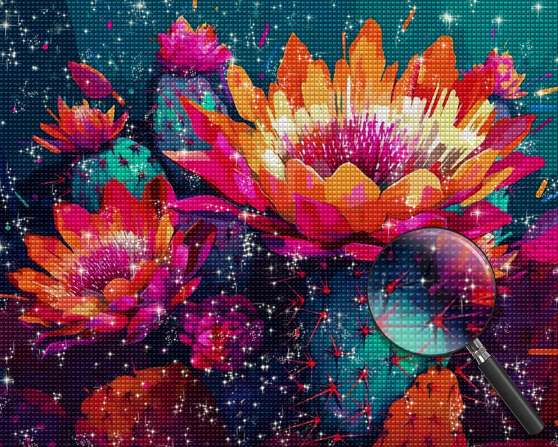 Bright Cactus Flowers Diamond Painting