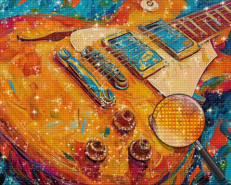 Brightly Colored Guitar Diamond Painting
