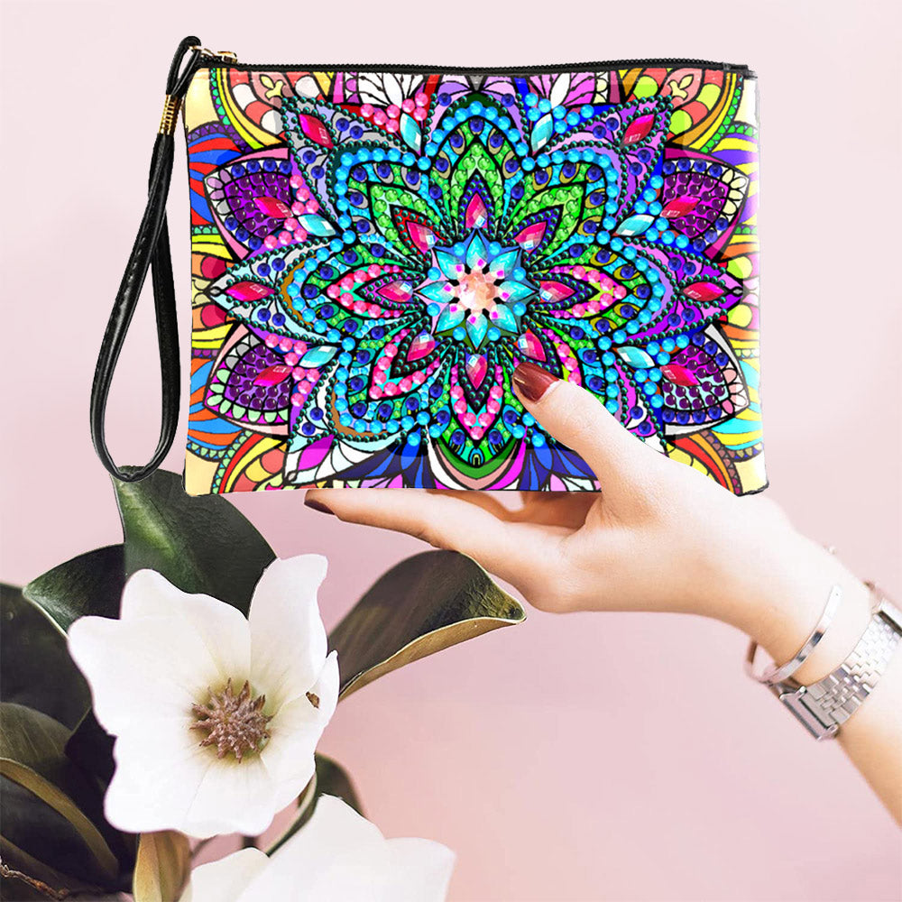Brilliant Lotus Mandala Diamond Painting Wrist Bag