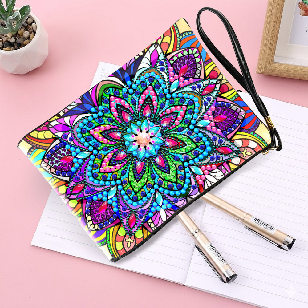 Brilliant Lotus Mandala Diamond Painting Wrist Bag