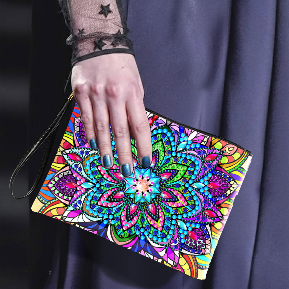 Brilliant Lotus Mandala Diamond Painting Wrist Bag