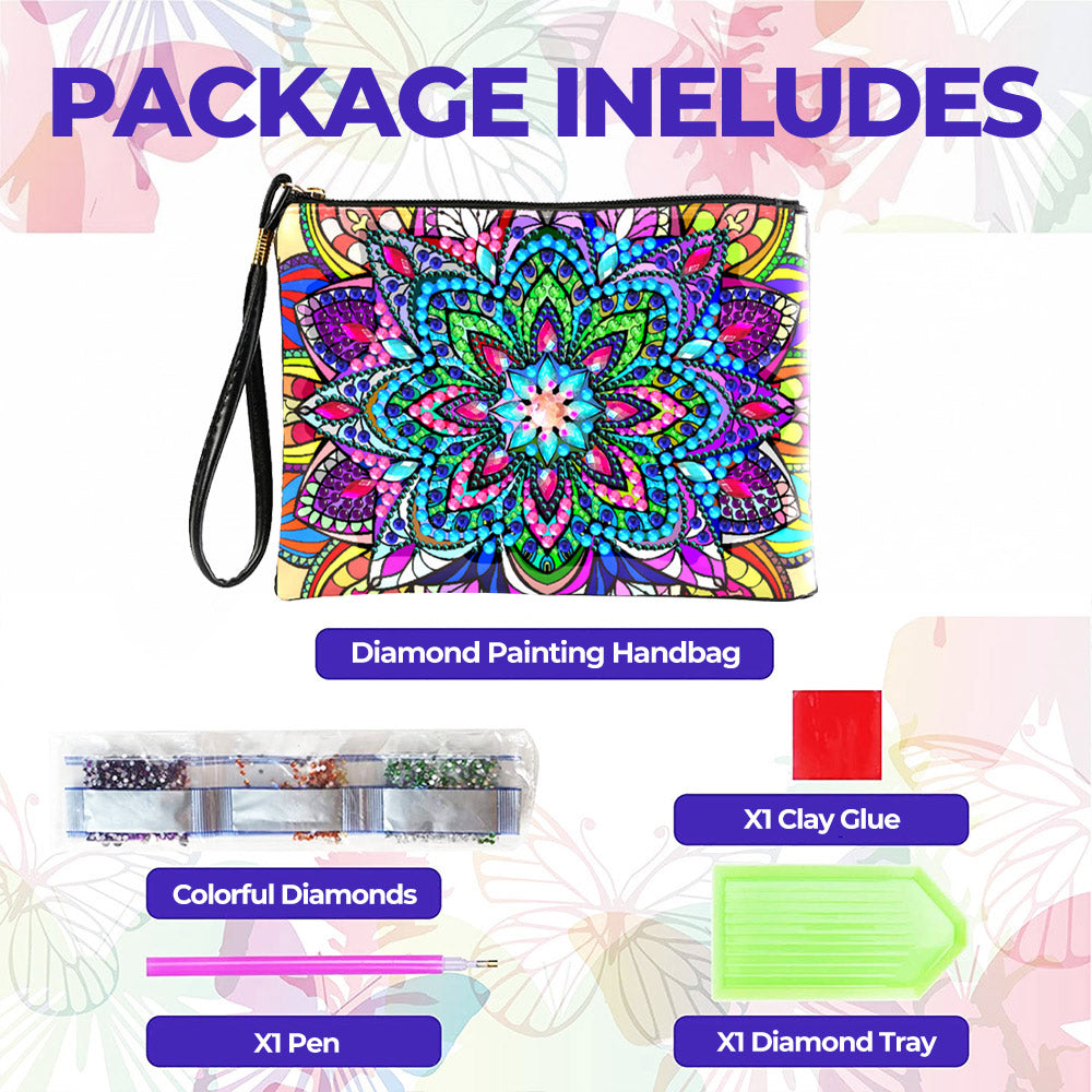 Brilliant Lotus Mandala Diamond Painting Wrist Bag