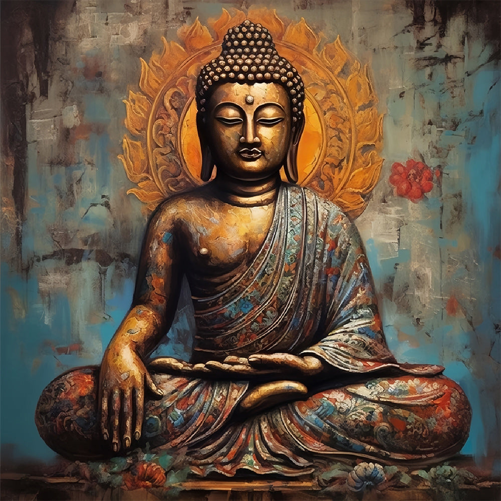 Bronze Buddha Statue Diamond Painting